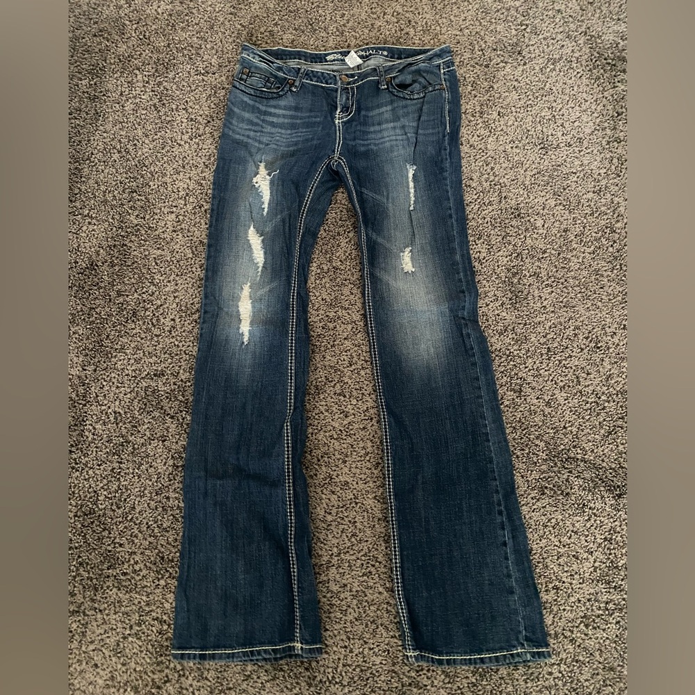 Blue Asphalt Jeans 13 Long Stretch Memphis Blue Denim Factory Destructed Boot Jr